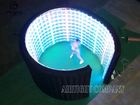 Mur gonflable de cabine de photo de la lumière LED changeante de couleur chaude folle 360