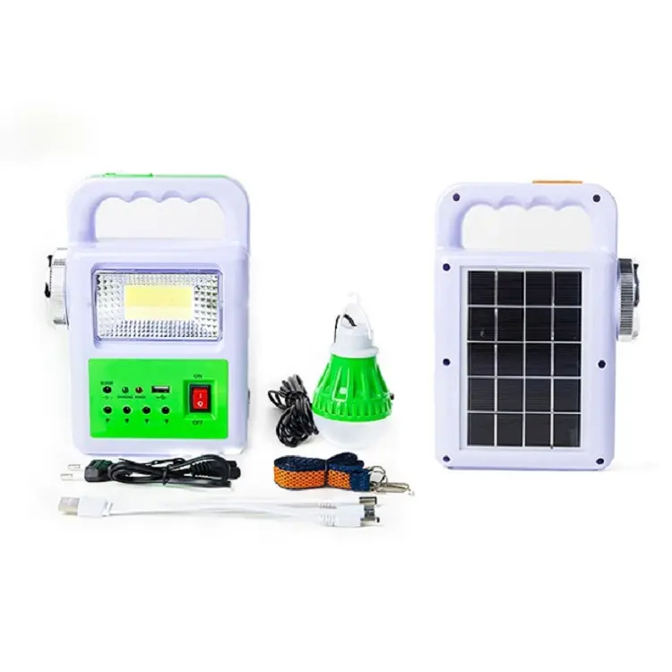 Rechargeable Emergency Light IP65 Waterproof DC5V 6V Solar Energy Portable Outdoor Solar Lighting Kit With Bulb