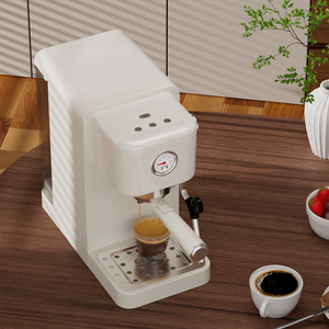 Machine à café expresso semi-automatique 20 bars, chauffage instantané, couleur crème, taille compacte avec mousseur à lait <span class=keywords><strong>pour</strong></span> usage domestique - Product Image 4