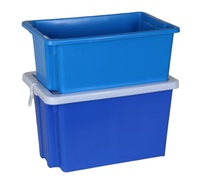 Bac de rangement en plastique empilable et emboîtable de qualité supérieure pour usage commercial intensif avec couvercle