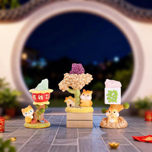 กล่องสุ่มคริสตัลสโตนสุดฮิต น่ารัก ตุ๊กตาเรซิ่นสัตว์น้อย ของตกแต่งโต๊ะทำงาน ของขวัญนักเรียน ฟิกเกอร์จิ๋วใหม่ - Product Image 3