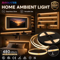 Bande lumineuse LED COB intelligente sans points 24V 8mm, flexible et dimmable, pour armoire de cuisine, placard, contrôle via application WiFi, CRI90