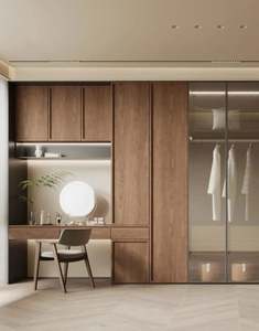 Armoire convertible moderne de luxe, dressing, coiffeuse, mobilier minimaliste de haute qualité européenne, taille personnalisée pour la maison, MDF - Product Image 1