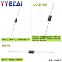 Diodes redresseuses à barrière Schottky 17 valeurs 1N5819 1N5822 1N5817 SR5100 SR3100 SR560 SR5200 1N5818 SR360 SR160 SR540 SR5150 SR240