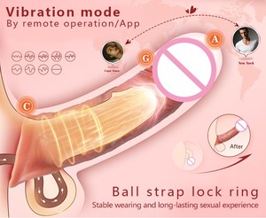 Anneau d'agrandissement réaliste pour pénis, manchon réutilisable en silicone médical souple, retardateur, préservatif, jouet sexuel pour hommes, amplificateur de plaisir - Product Image 6