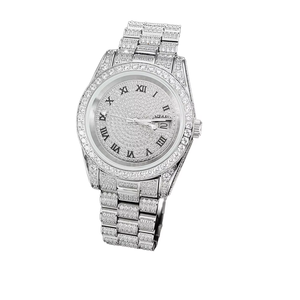 Montre de sport de luxe pour hommes Iced Out Moissanite Brillant Diamant Acier inoxydable Collection Hip Hop Fonction d'alarme de mouvement ETA - Product Image 1