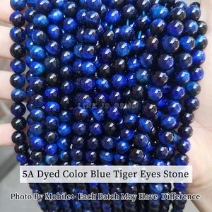 Gemstone Drop Beads JD AAAAA+ 15Colors 4 6 8 10 12 14mm Natural Stone Multicolor Tiger Eye Round Loose Beads For Jewelry Making