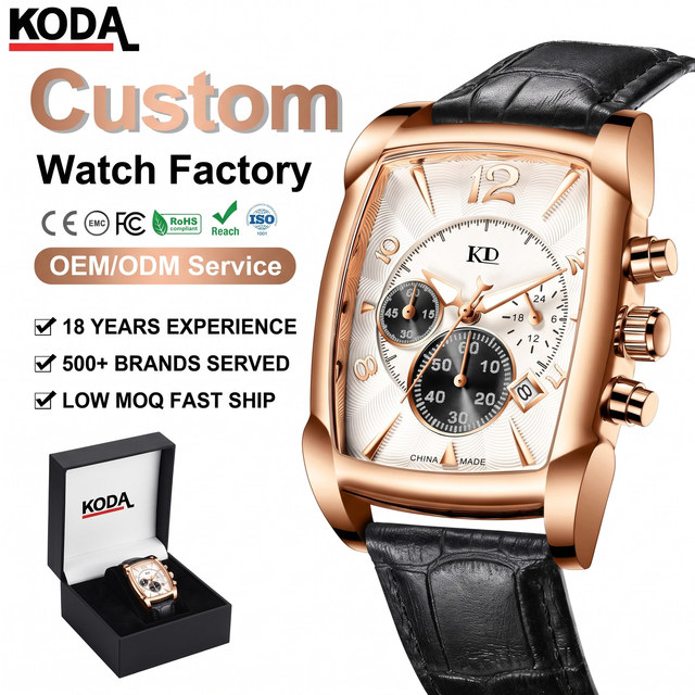 ON6818 Luxury Men's Quartz Leather Watch Classic Square Design Analog Pointer Waterproof Business Alloy Case Band 22mm Width