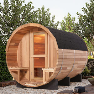 Sauna en baril de cèdre rouge de grande qualité Sauna extérieur à vapeur humide pour spa - Product Image 1