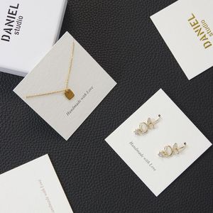 Pandasew biểu tượng tùy chỉnh sang trọng Thẻ trắng đồ trang sức bao bì trường hợp & hiển thị cho Vòng Cổ Vòng Bông tai thẻ & thẻ - Product Image 1