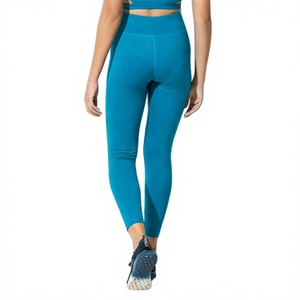 Leggings de yoga Aola pour femme, écologiques, sans couture, taille élastique, longueur intégrale, fitness, noir, vert, maille, spandex, logo personnalisé, gris - Product Image 6