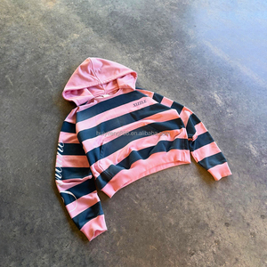 Sudadera con capucha a rayas de alta calidad 100% algodón, manga larga, estilo casual urbano, sudadera corta a rayas para hombre, sudadera con capucha personalizada. - Product Image 1