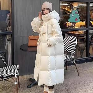 2024 Winter New Korean Style Loose Medium <strong>Length</strong> <strong>Knee</strong> Hooded Thickened Casual <strong>Waterproof</strong> Zipper Women's Fashion Down <strong>Coats</strong> - Product Image 6