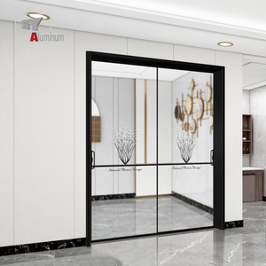 Khung hẹp đôi kính cường lực nhôm và kính phân vùng hệ thống trượt cửa hiện đại cửa kính trượt - Product Image 4
