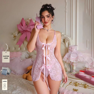 <b>Womens</b> Erotic Skirt Thong 2 Piece Set Sexy Lingerie Babydoll Sexy Mesh Lace See-through <b>Women's</b> Sexy Lingerie Dresses - Product Image 1