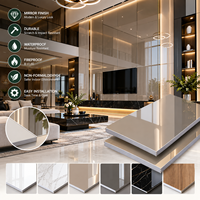 Panneau mural en cristal de carbone de 8 mm, imperméable, ignifuge, finition miroir, durable, résistant aux rayures, pour villa, salon, usage commercial