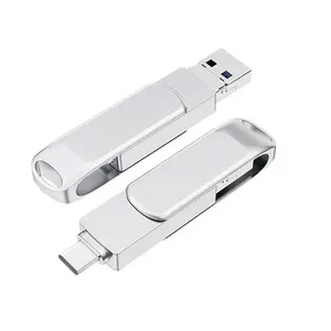المعادن وتغ محركات أقراص فلاش 3in1 USB عصا نوع-C 16gb 32gb 64gb 3 في 1 ذاكرة يو إس بي