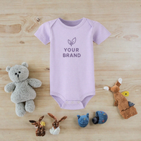 Baju Bayi Katun Lengan Pendek Langsung dari Pabrik, Romper Bayi Kancing Tekan, Onsie Bayi Baru Lahir Unisex, Pakaian Musim Panas Grosir
