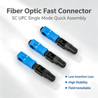 Conector de Fibra Óptica SC UPC para Instalación de Redes FTTH en Interiores y Exteriores, Conector Rápido de Fibra Óptica