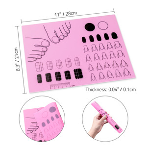 Alfombrilla de Silicona para Práctica de Arte de Uñas, Guí<span class=keywords><strong>a</strong></span> de Escultura Acrílica, Lámina de Entrenamiento de Uñas, Almohadilla de Silicona para <span class=keywords><strong>Manicura</strong></span> para Técnicos de Salón de Uñas - Product Image 4