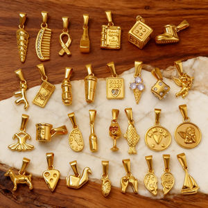 Dijes de Moda Chapados en Oro de 18k al por Mayor, Resistentes al Agua y al Deslustre, para Joyería Personalizada DIY con Diseños de Peine, Ángel, Taza de Café y Amor - Product Image 2