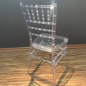 Chaise de mariage de luxe en gros, chaise transparente pour hôtel et événements, chaise Chiavari en acrylique pour la décoration de fêtes et d'accessoires pour couples - Product Image 6