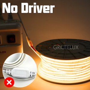 AC Powered 110V 220V COB LED <b>Strip</b> 296LEDs 3000K Warm White Driverless for Professional Facade Lighting - Product Image 3