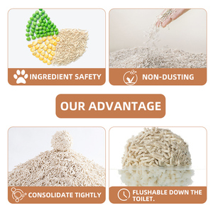Litière pour chat en tofu naturel de haute qualité, biodégradable et jetable dans les toilettes, à base de plantes, agglomération rapide, hautement absorbante, 90 % de désodorisation - Product Image 2