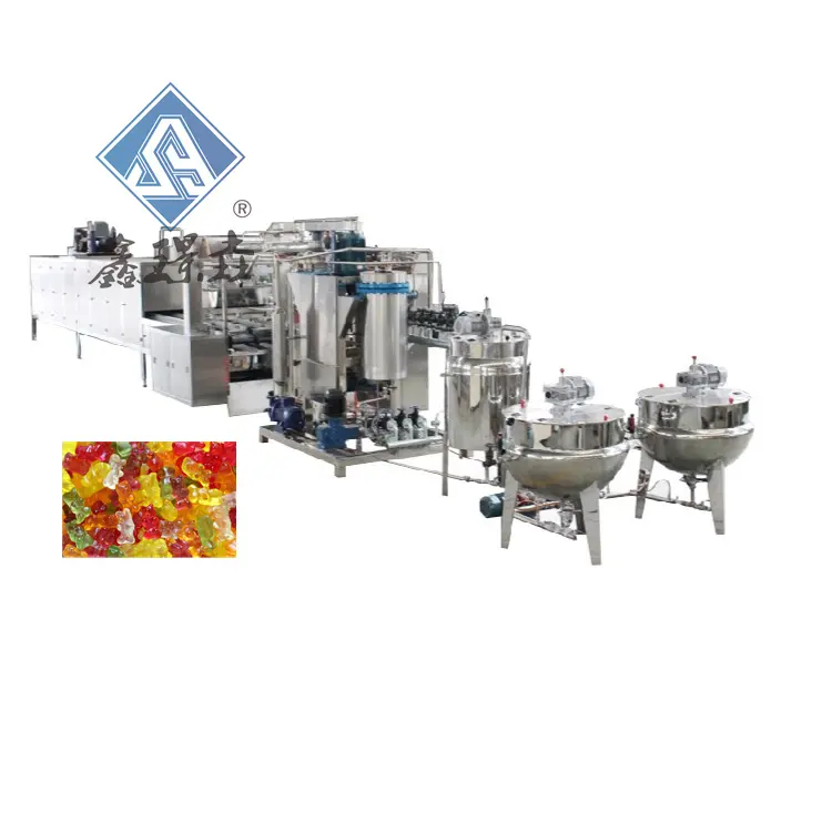 Ligne de production automatique de bonbons en gelée industrielle 150 kg/h doux et dur avec chauffage électrique