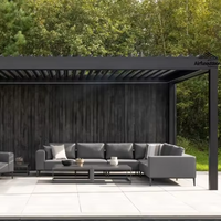 Pergola de jardin en aluminium pour terrasse extérieure chinoise, montage mural, facile à assembler, résistante aux rongeurs et à la pourriture