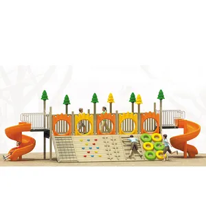 Other Amusement Facilities Children Playground Outdoor Playhouse Wooden Climbing Rope Slide Playground In Wood Equipment