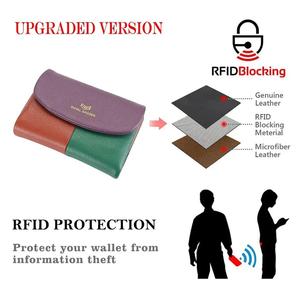 กระเป๋าสตางค์สั้นผู้หญิง RFID บล็อกกิ้ง หนังแท้ ช่องใส่บัตรหลายช่อง กระเป๋าใส่บัตรแบบสามพับ เปิดด้วยแม่เหล็ก RB2053 - Product Image 2