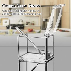 Clear Acrylic Injection-Molded Food Grade Airtight Spice <b>Canister</b> Organizer <b>Set</b> for Modern Kitchen Storage - Product Image 3