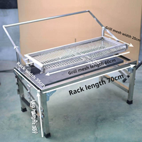 Barbecue à charbon de bois amovible et réglable avec grille rotative, foyer extérieur, brasero et réchaud à gaz pour usage domestique