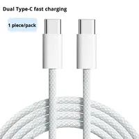 Kabel Data Tipe-C ke Tipe-C Bahan Anyaman C-C, Laris Manis dari Pabrik, untuk Ponsel 15/16, Pengisian Cepat dan Transfer Data