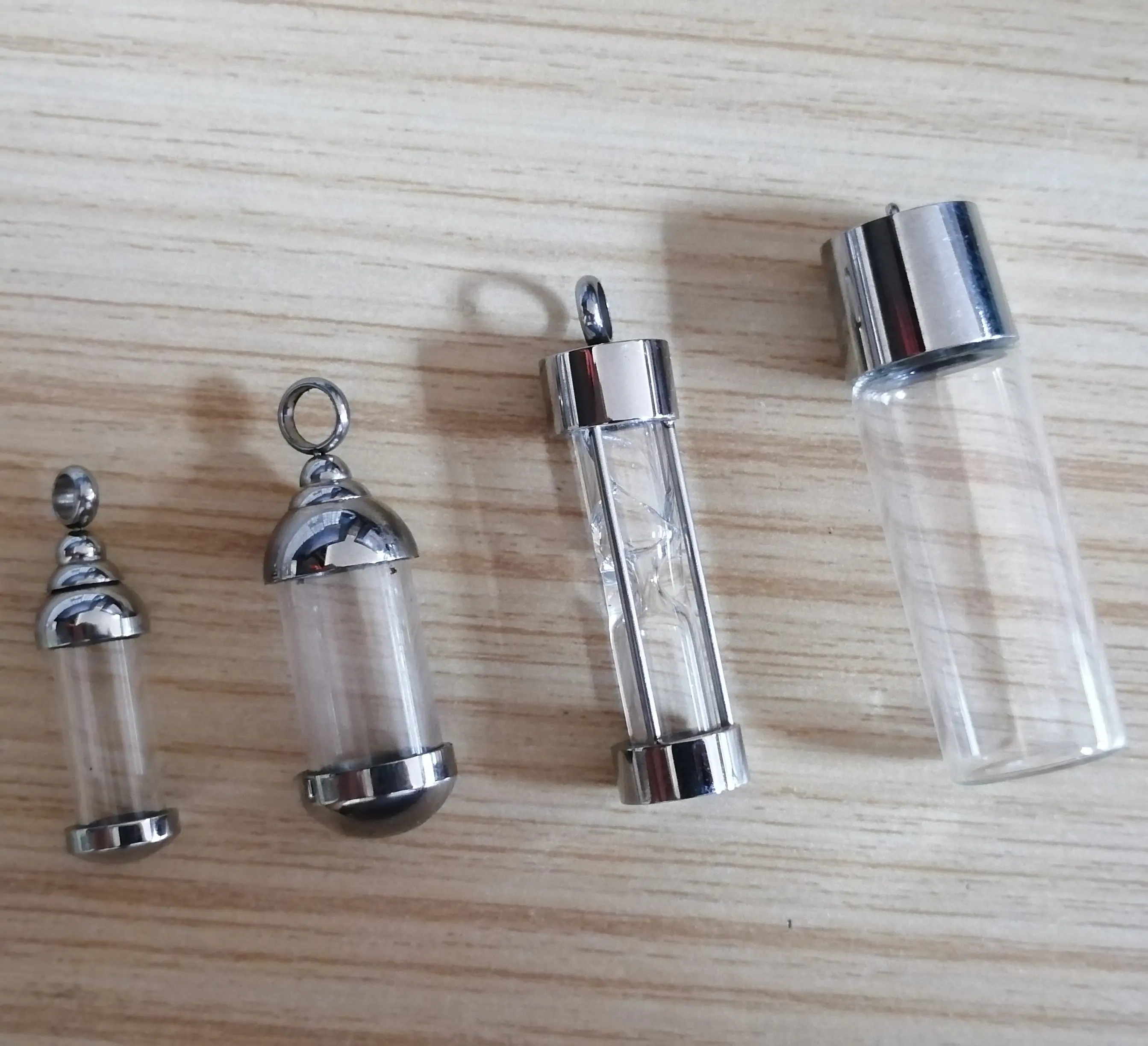 Stainless Steel Glass Bottle Tube Cremation Urn Pendant Bone Ash Holder Mini Keepsake Necklace For the Deceased People and Pets