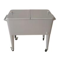 Chariot isotherme roulant 73L, nouveau style, glacière métallique avec roues pour garder au frais lors de vos fêtes