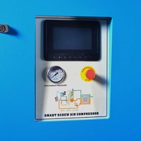 Compresseur d'air à vis rotatif à faible bruit PM VSD lubrifié à l'huile 11-75 kW, avec bloc frigorifique refroidi par air pour l'industrie générale
