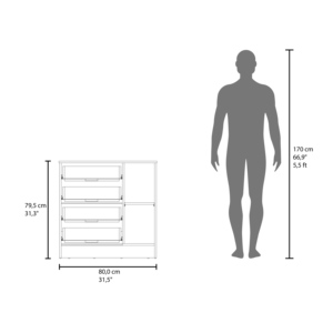 Ensemble de 2 commodes Lund, style moderne minimaliste, meubles de rangement de grande capacité pour chambre à coucher, Wengé - Product Image 6