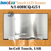 Écran LCD pour ordinateur portable 14,0 pouces, tactile intégré, I²C 60Hz, 1920x1080, 16:9, 300 cd/m², 40 broches, 700:1, module N140HCQ-G51