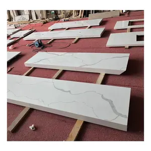 Mattonelle del controsoffitto della cucina di vanità del quarzo opaco sintetico di marmo bianco di pietra per i piani d'appoggio