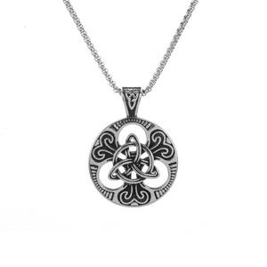 Celtica trinità nodo rotonda collana pendente per gli uomini Vintage simbolo in stile Punk stile simbolo Punk fornitura di massa di gioielli - Product Image 2