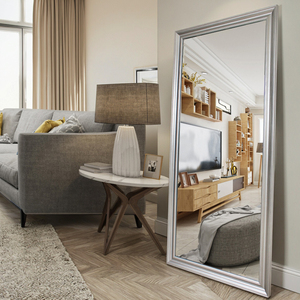 Wholesale <strong>Silver</strong> Decorative <strong>Frame</strong> Full Length <strong>Mirror</strong>, Rectangular Floor/Wall Mount <strong>Mirror</strong> for Bedroom Hotel Bulk Orders - Product Image 2
