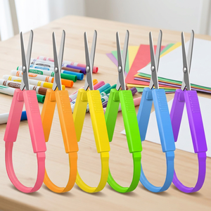 Ciseaux multi-usages à prix de gros, lame en acier inoxydable, poignée en plastique souple, couleurs arc-en-ciel, outils de découpe DIY - Product Image 2