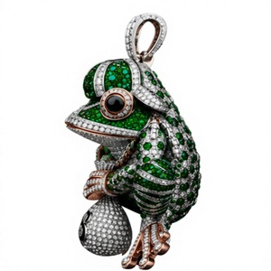 Collar con Colgante de Insecto 3D en Moissanita Verde, Adorno de Animales con Pedrería, Chapado en Oro de 14K sobre Plata 925, Joyería Bonita para Regalo - Product Image 4