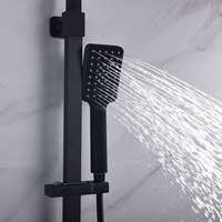 Ensemble de douche de pluie en laiton noir moderne de luxe système de douche chaude et froide en acier inoxydable à poignée unique