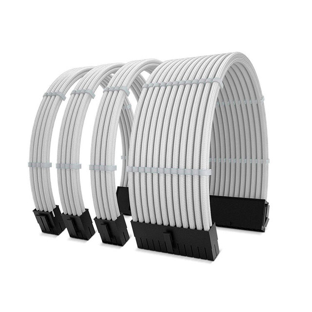 24 Pin Motherboard 8Pin Cpu Extension Cable Kit PCIe Adapter 18AWG Sleeved ABS Material PSU Extension Cable Combo