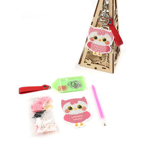 Kits <span class=keywords><strong>de</strong></span> <span class=keywords><strong>peinture</strong></span> artistique diamantée faits à la main DIY 3D hiboux porte-clés jouet pâte créative cadeau pour enfants et filles autres jouets éducatifs - Product Image 2