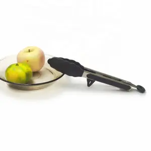 Pinzas para alimentos de primera calidad con mango de agarre suave Pinzas de cocina antiadherentes de bloqueo de alta resistencia Pinzas de cocina de silicona de 9 pulgadas
