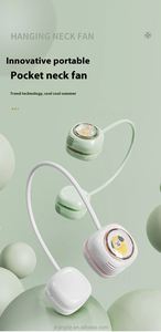 Aaoyun 2025 New Arrivals Bladeless Wearable Rechargeable Neck Fan 800mah Portable Outdoor Foldable Hanging Neck <b>Cooling</b> Fan - Product Image 3